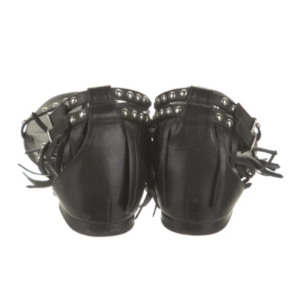 Yves Saint Laurent Leather Gladiator Cutout Accent T-Strap Sandals w/ box - Picture 4 of 7